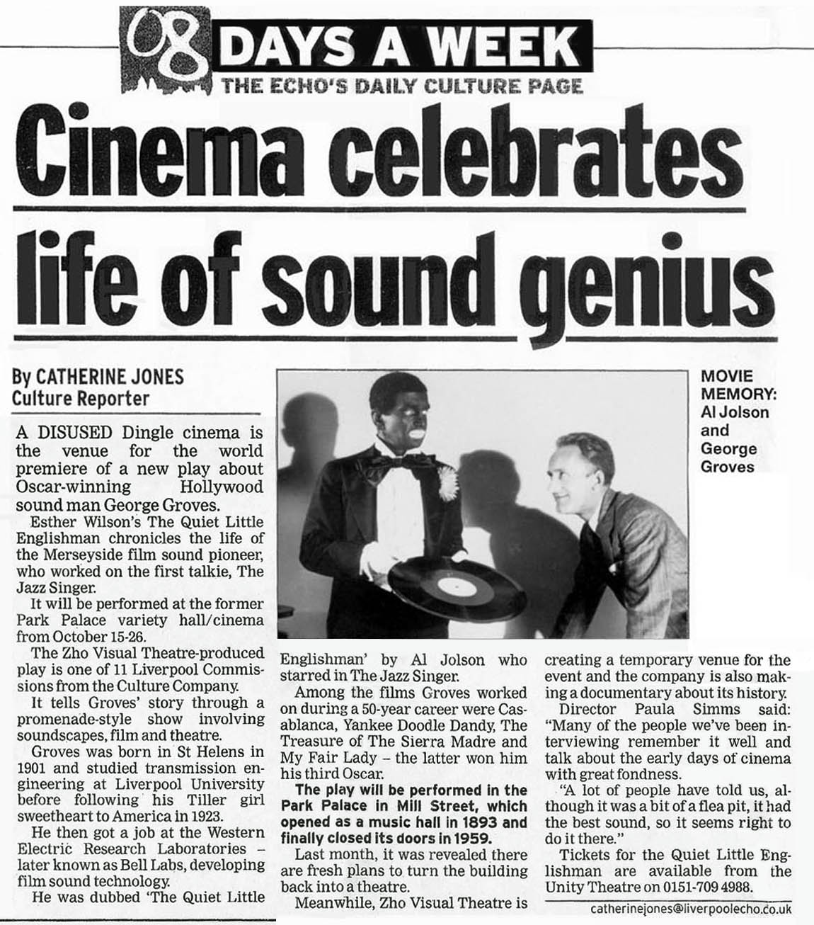 Liverpool Echo report on The Quiet Little Englishman play