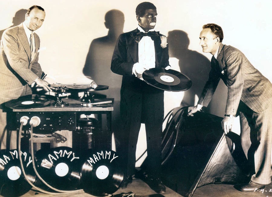 Al Jolson and George Groves on the set of Mammy