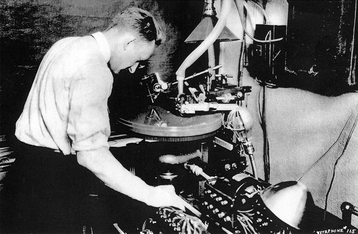 George Groves pictured in 1925 working on a disk cutting lathe at the Vitagraph studios in New York George Groves pictured in 1925 working on a disk cutting lathe at the Vitagraph studios in New York