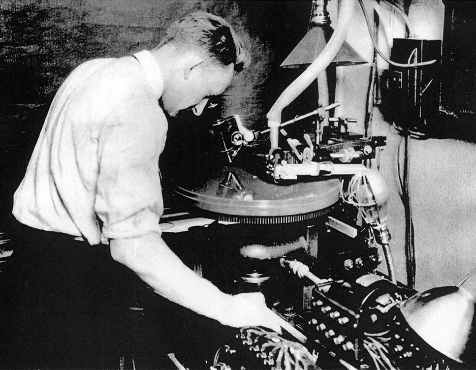 George Groves in 1925 on a disk cutting lathe at the Vitagraph studios George Groves pictured in 1925 working on a disk cutting lathe at the Vitagraph studios in New York