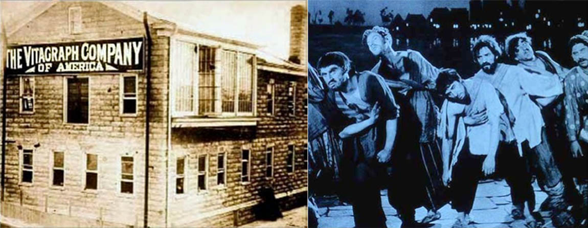 The Vitagraph Studios in Brooklyn and a still from the Volga Boatmen The Vitagraph Studios in Brooklyn and a still from the Volga Boatmen