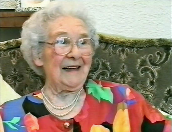 George Groves' sister Hilda Barrow in interview in 1995 George Groves' sister Hilda Barrow in interview in 1995