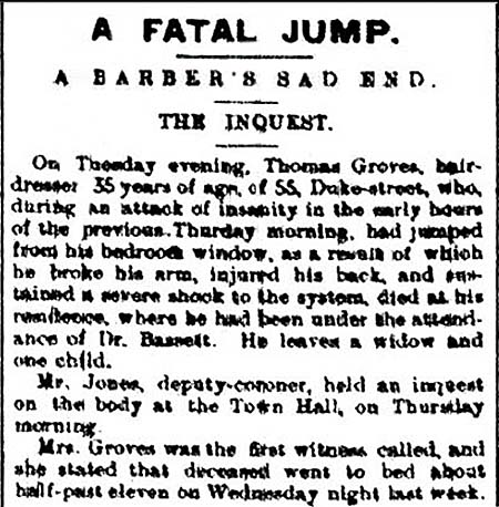 Report of the Thomas Groves tragedy from the St Helens Newspaper” alt=