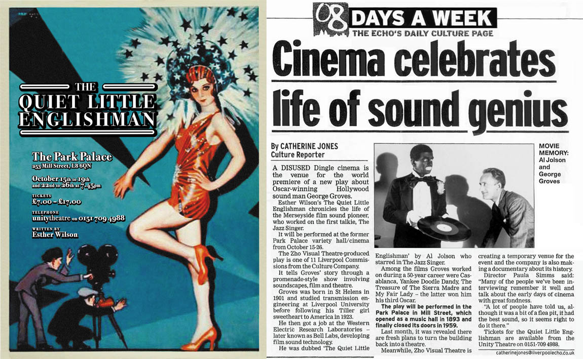 Poster for The Quiet Little Englishman and Liverpool Echo report Poster for The Quiet Little Englishman and Liverpool Echo report