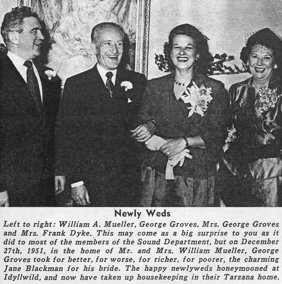 George Groves marries Jane Blackman in 1951 George Groves marries Jane Blackman in 1951