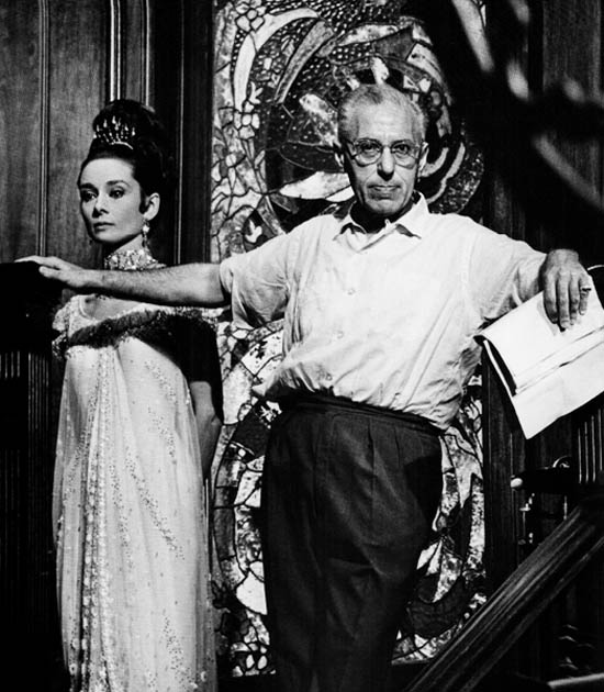 “Director Director George Cukor and Audrey Hepburn in My Fair Lady