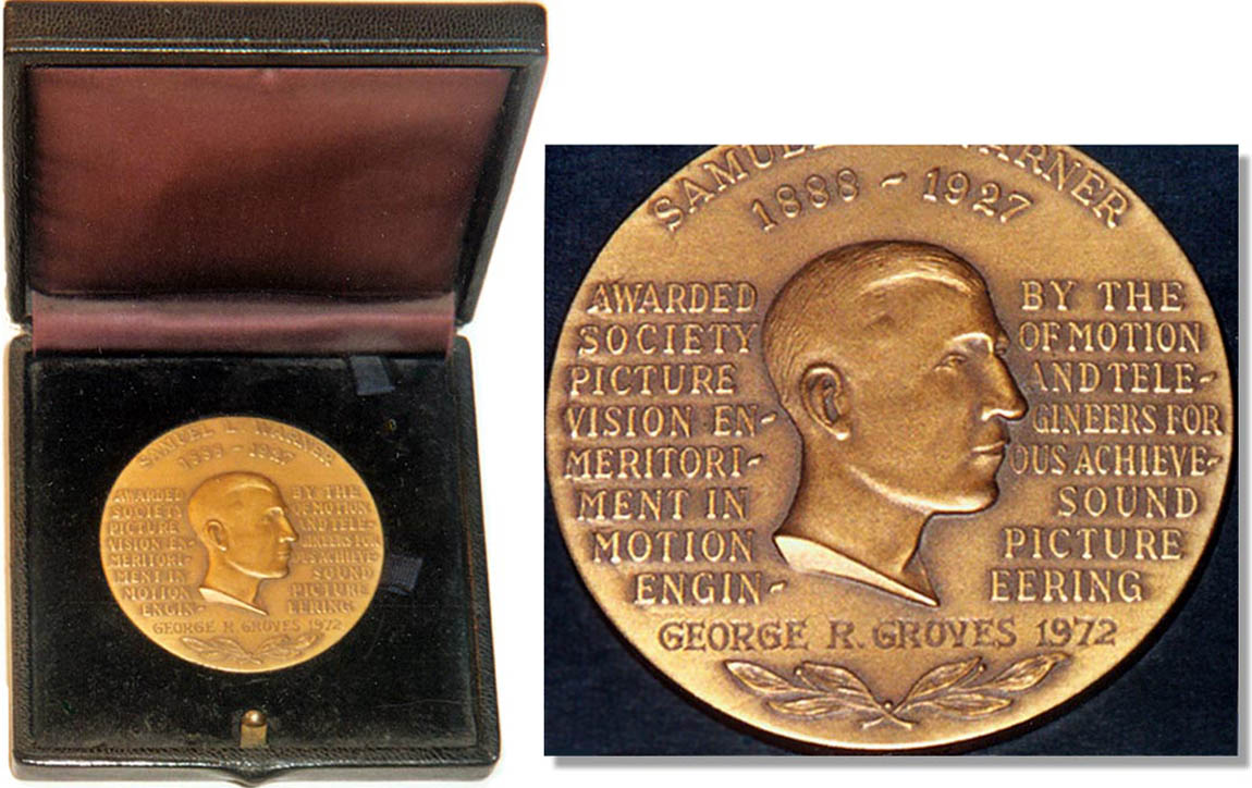 Samuel L. Warner Memorial Award awarded to George Groves in 1972 Samuel L. Warner Memorial Award awarded to George Groves in 1972